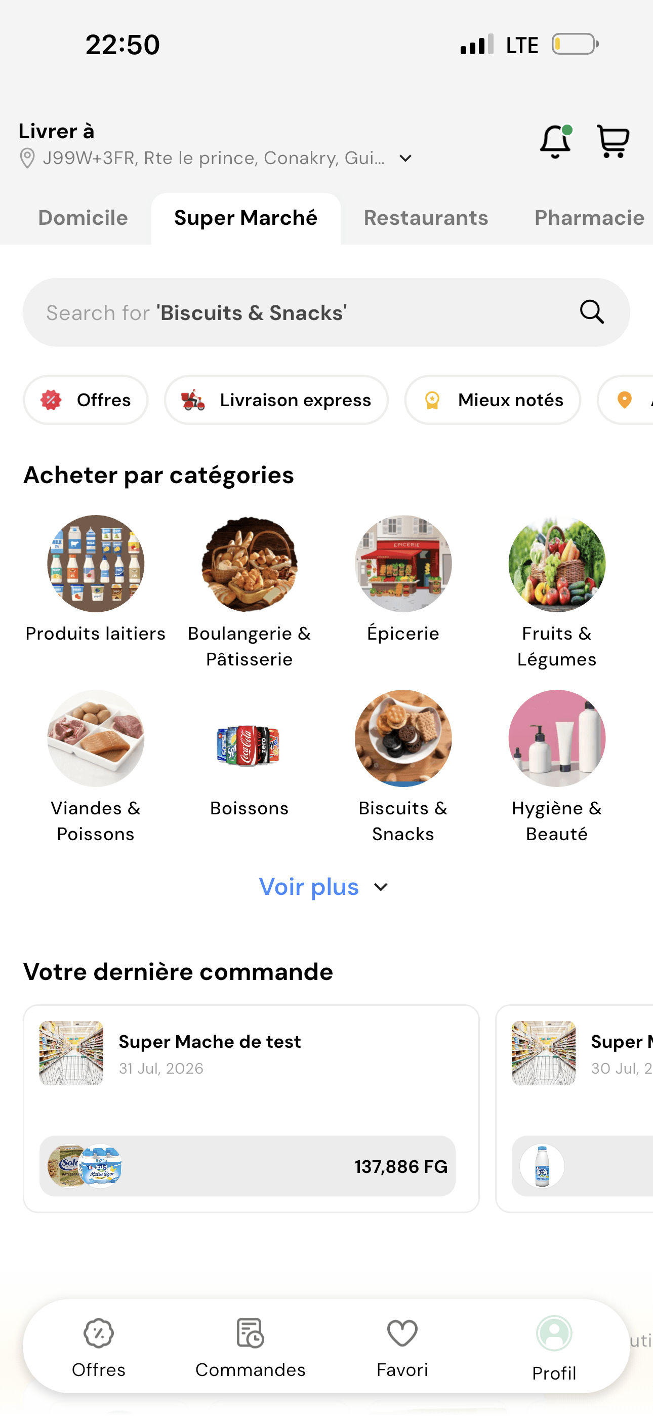 Catégories de produits