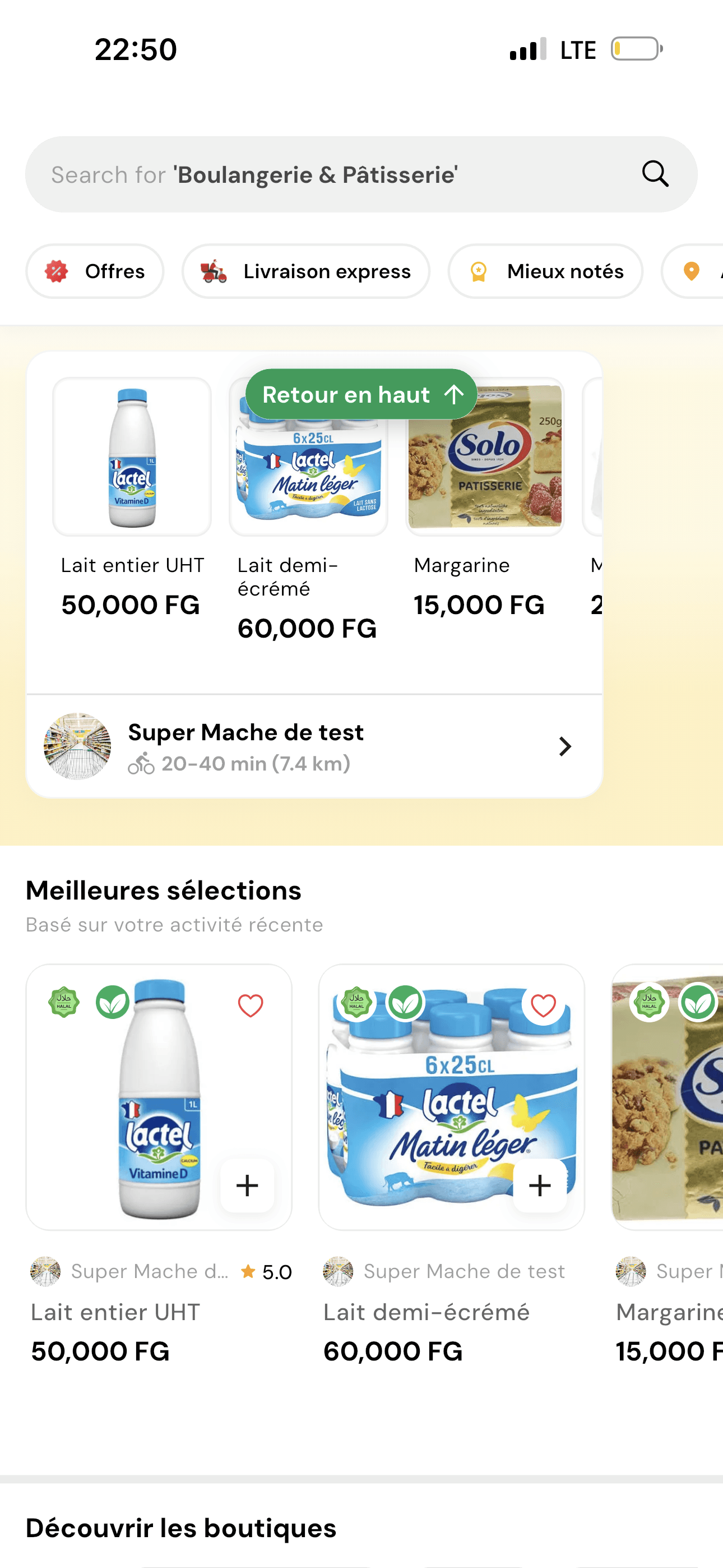 Liste des produits